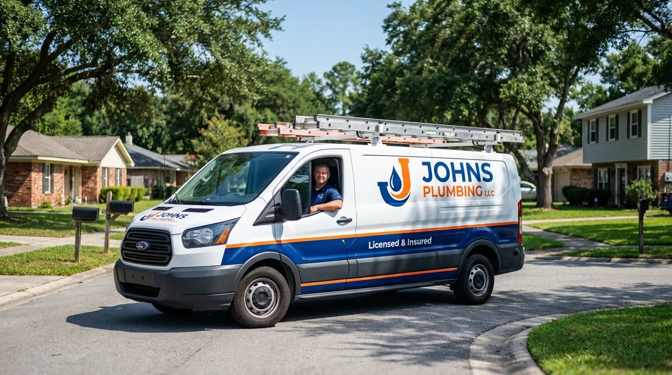 Johns Plumbing LLC service van in La Grange, IL